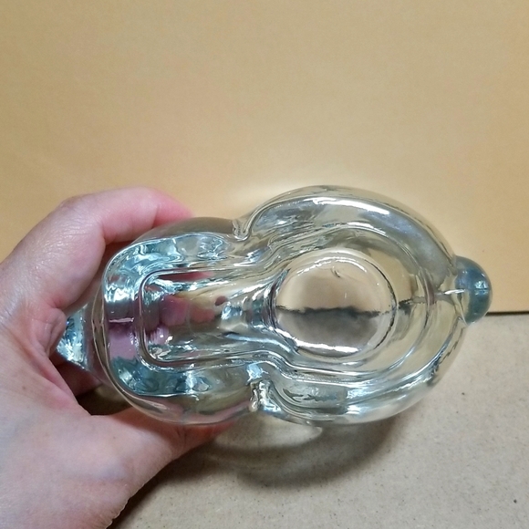 Chunky Weighty Chubby Glass Rabbit Paper Clip Holder/Trinket - Picture 7 of 7